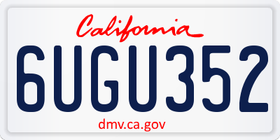 CA license plate 6UGU352