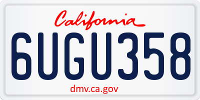 CA license plate 6UGU358