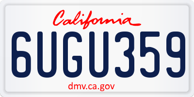 CA license plate 6UGU359