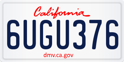 CA license plate 6UGU376