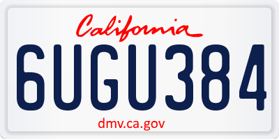 CA license plate 6UGU384