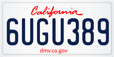CA license plate 6UGU389
