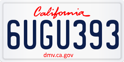 CA license plate 6UGU393