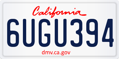 CA license plate 6UGU394