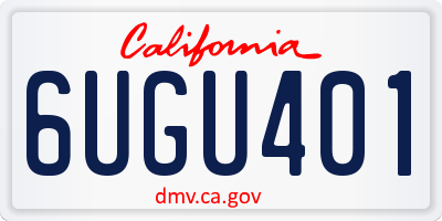 CA license plate 6UGU401