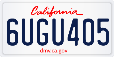 CA license plate 6UGU405