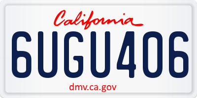 CA license plate 6UGU406
