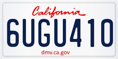 CA license plate 6UGU410