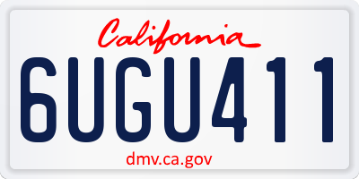 CA license plate 6UGU411