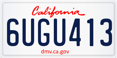 CA license plate 6UGU413