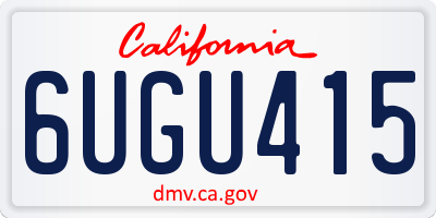 CA license plate 6UGU415