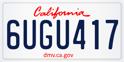 CA license plate 6UGU417