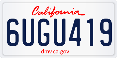 CA license plate 6UGU419