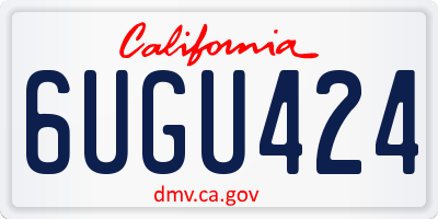 CA license plate 6UGU424