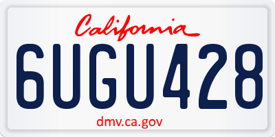 CA license plate 6UGU428