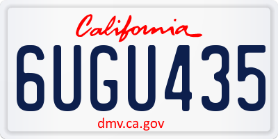 CA license plate 6UGU435