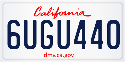 CA license plate 6UGU440