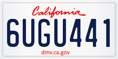 CA license plate 6UGU441