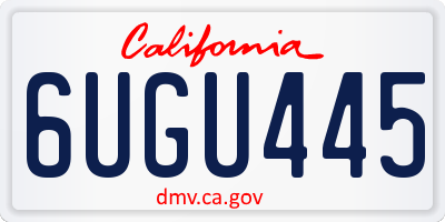 CA license plate 6UGU445