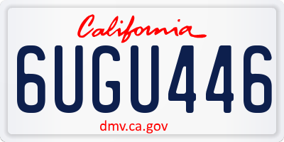 CA license plate 6UGU446