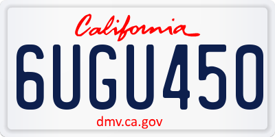 CA license plate 6UGU450