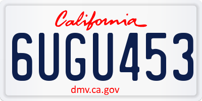 CA license plate 6UGU453