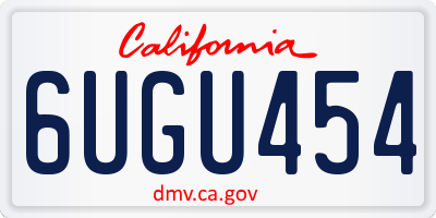 CA license plate 6UGU454