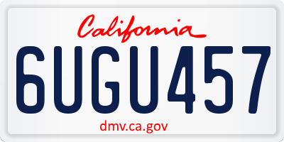 CA license plate 6UGU457