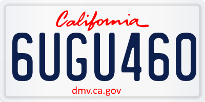 CA license plate 6UGU460
