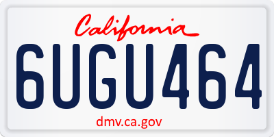 CA license plate 6UGU464