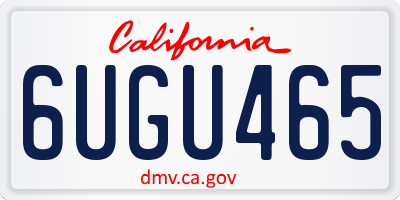 CA license plate 6UGU465