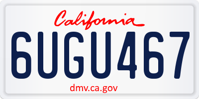 CA license plate 6UGU467