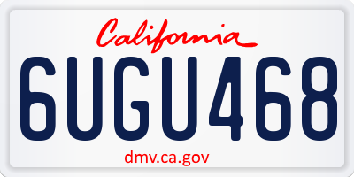 CA license plate 6UGU468