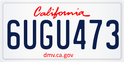CA license plate 6UGU473