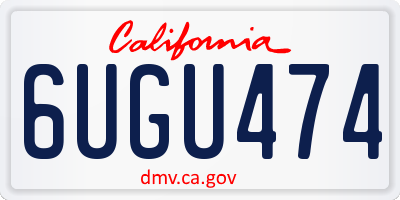 CA license plate 6UGU474