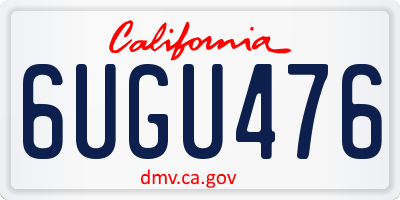 CA license plate 6UGU476
