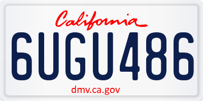 CA license plate 6UGU486