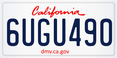 CA license plate 6UGU490