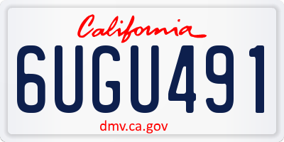 CA license plate 6UGU491