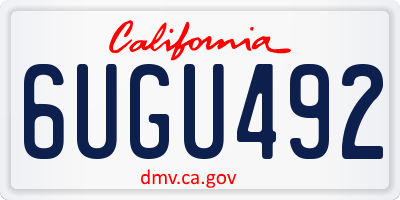 CA license plate 6UGU492