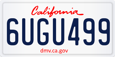 CA license plate 6UGU499