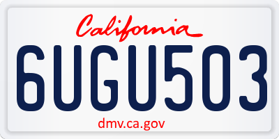 CA license plate 6UGU503