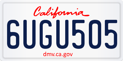 CA license plate 6UGU505