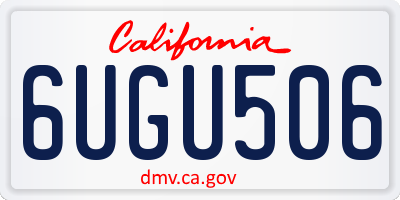 CA license plate 6UGU506