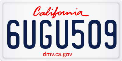 CA license plate 6UGU509