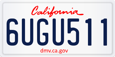 CA license plate 6UGU511