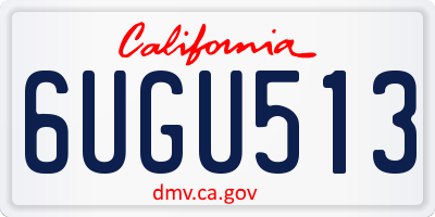 CA license plate 6UGU513