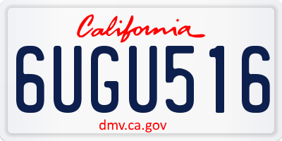 CA license plate 6UGU516