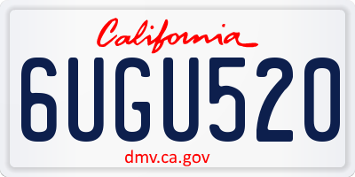 CA license plate 6UGU520