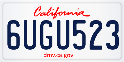 CA license plate 6UGU523